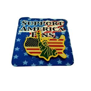 Vintage Support America Pins New‎ Statue of Liberty United States Map